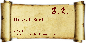Bicskei Kevin névjegykártya