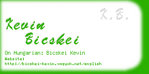 kevin bicskei business card